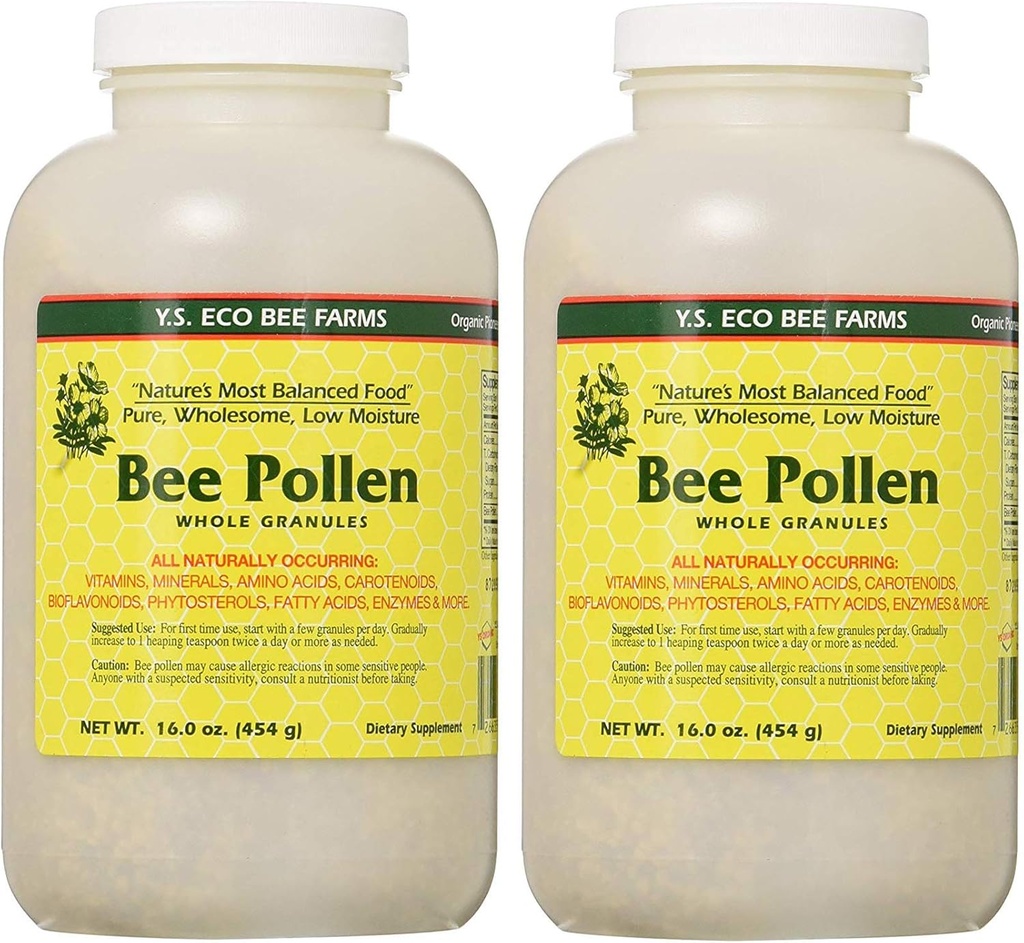 Bijenpollen - lage vochtigheid Hele korrels YS Eco Bee Farms 16 oz Granular (2 Pack)