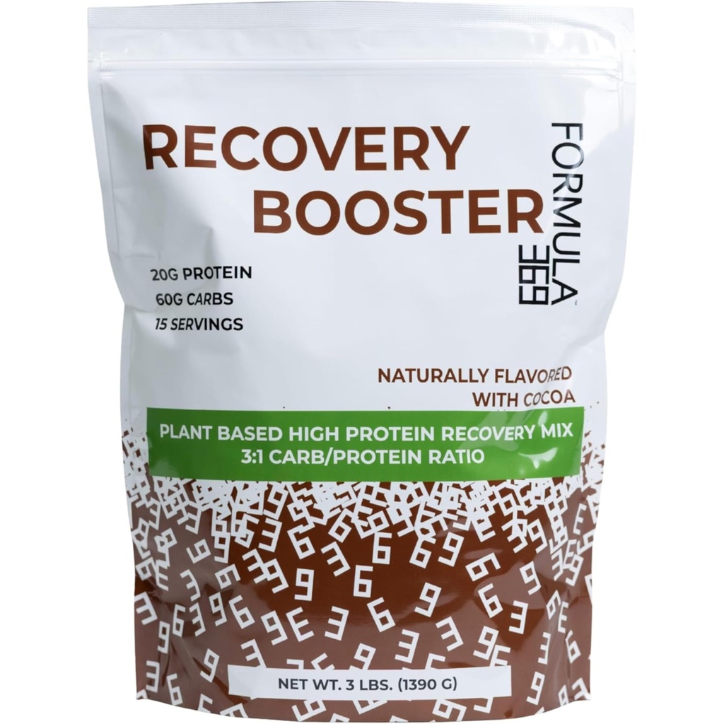 Herstel Booster, Vegan High Protein Recovery Mix, Post Oefening Shake w/ 20g Proteïne en 60g Carbs, 100% natuurlijk, 3 pond, Glutenvrij, allergeen Vrij.