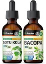 BIO KRAUTER Gotu Kola Tinctuur 2 Fl. Oz. & Bacopa Tinctuur 2 Fl. Oz.