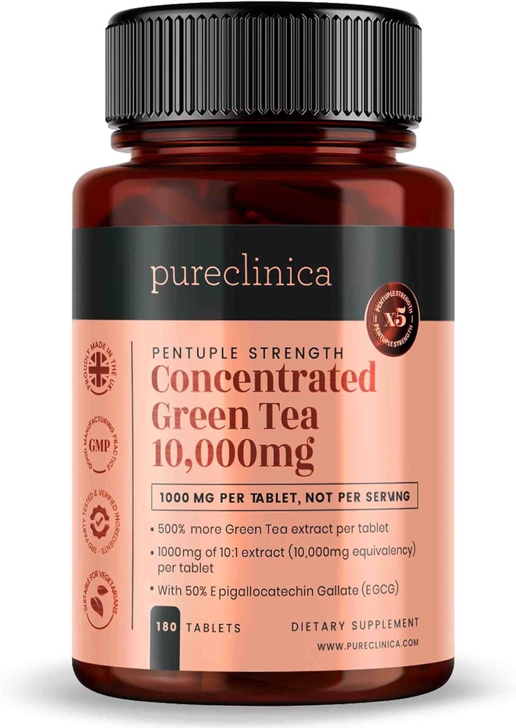 pureclinica geconcentreerde groene thee 10.000mg x 180 tabletten