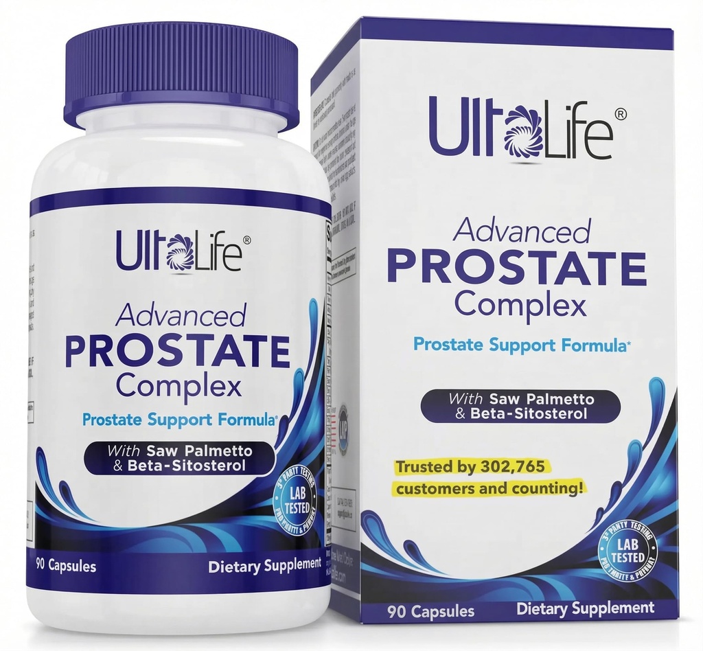 ULTALIFE Advanced Saw Palmetto Prostate Supplement voor mannen met Beta Sitosterol bevordert urinaire comfort, slaapkwaliteit en prostaat gezondheid 90 capsules