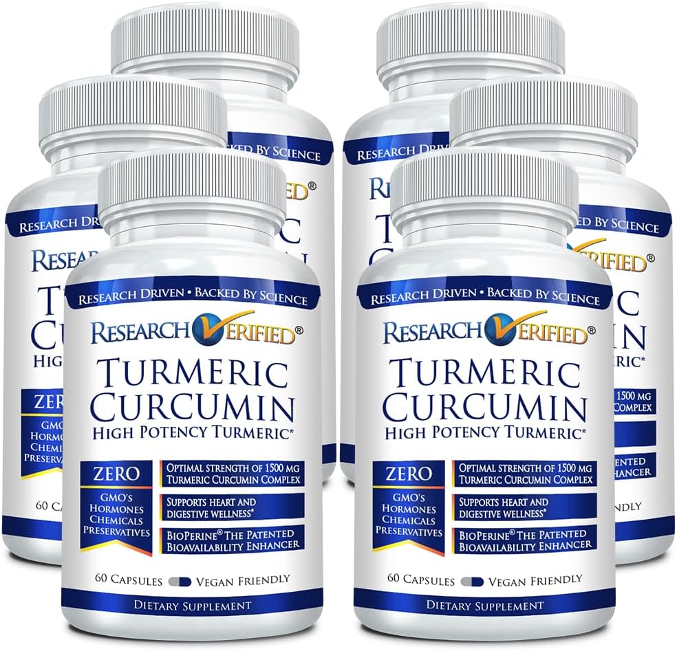 Onderzoek Geverifieerde Kurkuma Curcumin - met BioPerine, Curcumin C3 Complex - Vegan - Made in The USA - 360 Capsules