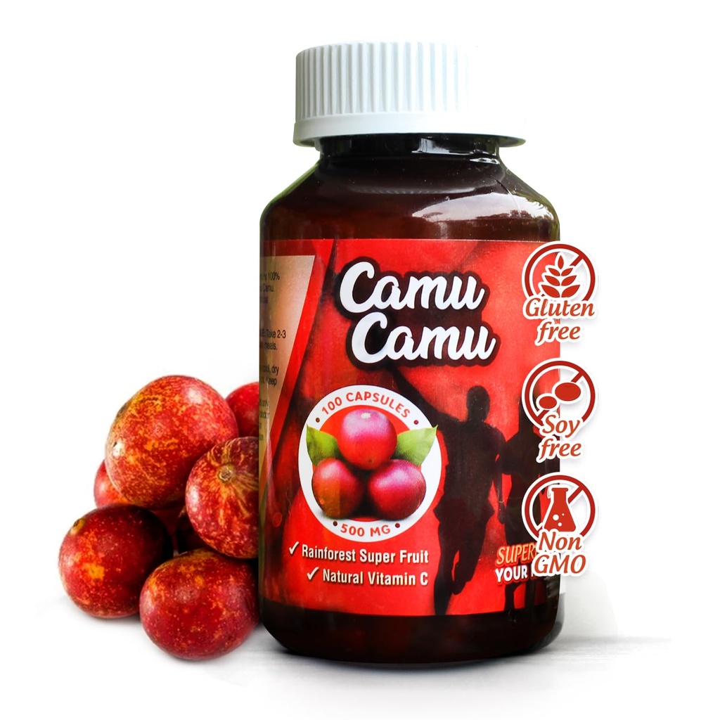 Sikyriah Camu Camu Capsules l 1000mg Hoge Vitamine C Bron l Immuun Systeem Ondersteuning Pillen l Krachtige Antioxidant en Anti-Agend Supplement l Non-GMO en Glutenvrij