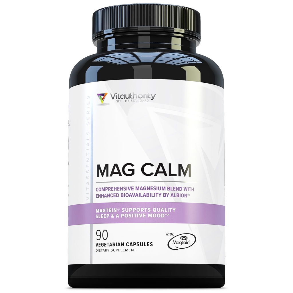 Vitauthority Magnesium L-Threonate Biglycenate Chelate Blend GABA en L-Theanine slaapsteun 90 capsules 30 porties