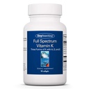 Allergie Onderzoeksgroep Volledig Spectrum Vitamine K - Vitamine K1 en K2 Supplement, Vitamine K Complex, MK-4, MK-7, Vitamine D3, Vitamine A - 90 Tellen