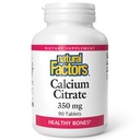Natuurlijke factoren, Calcium citraat, helpt bij het behoud van sterke botten en tanden, 90 tabletten (90 porties)