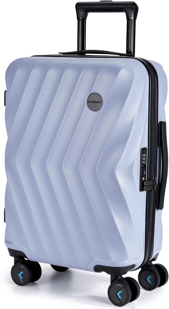 BAGSMART Carry On Bagage 22x14x9 Airline goedgekeurd, PC Hardside Suitcase, 20 Inch Carryon met Spinner Wheels, Travel Bagage Lichtgewicht rolkoffers voor mannen Vrouwen (Paars)