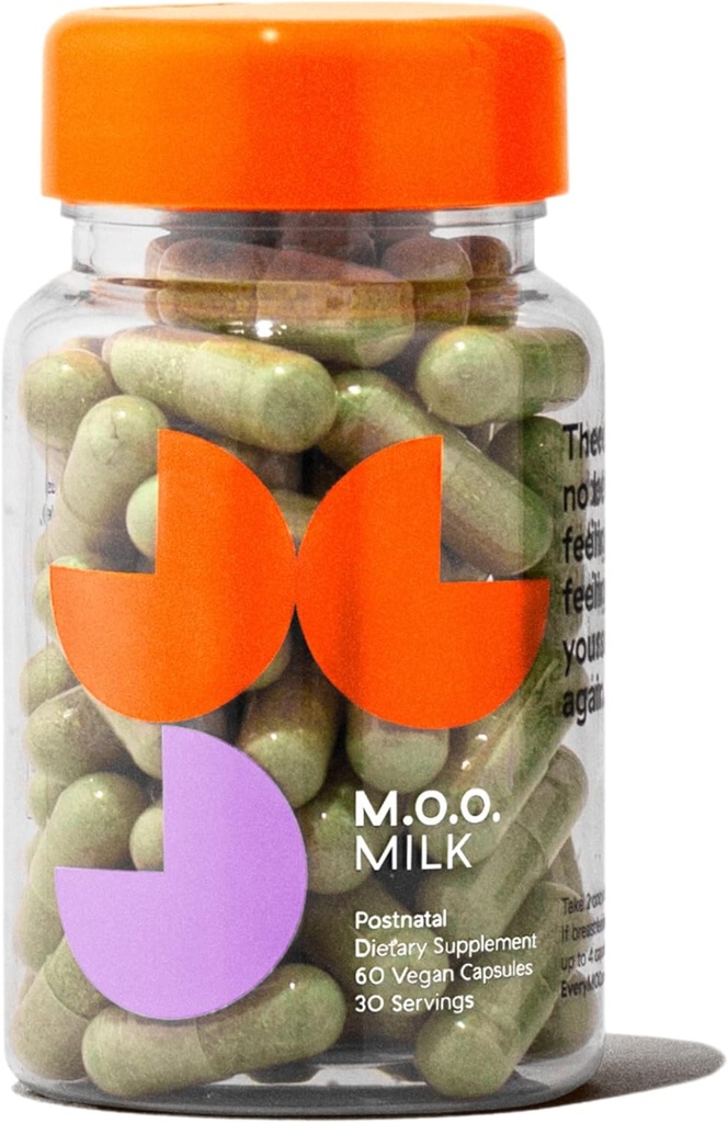 M.O.O. Postnatale Vitaminen met Borstvoeding Support - Postpartum Herstel, Borstvoeding Supplement voor Borstvoeding Vrouwen, 7-Ingrediënt Superfood Postnatale Formule, Overwint Hormonale Balance 60 Capsules