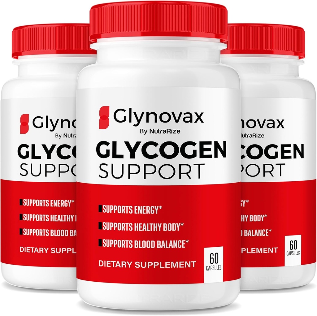 NutraRize (3 Pack) Glynovax Pills, Glynovax Glycogen Support Formula, All Natural Supplement to Maintain Healthy Stable Levels, Official Glyno Vax Reviews (180 Capsules)