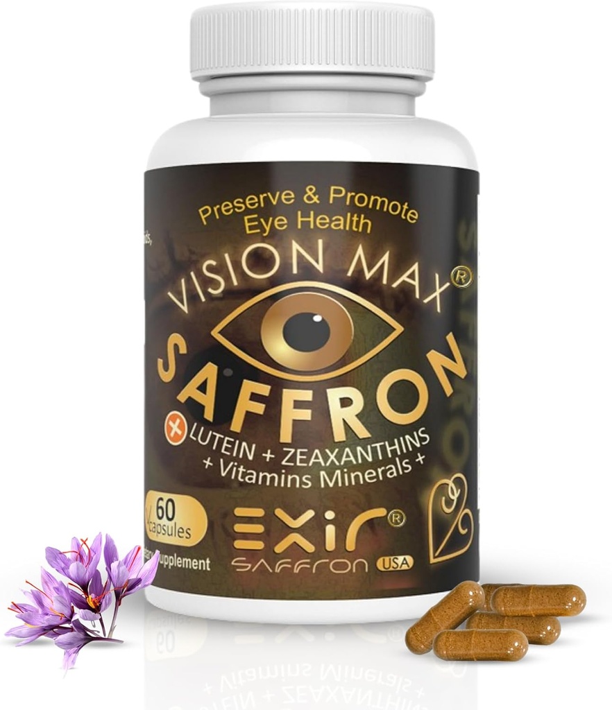 Eye Vitamins Supplement met Saffraan, Lutein & Zeaaaaaa, Blue Light Defense, Macula & Retina Support, Relives Eye Fatigue & Verbetert Nachtzicht 60 Capsules