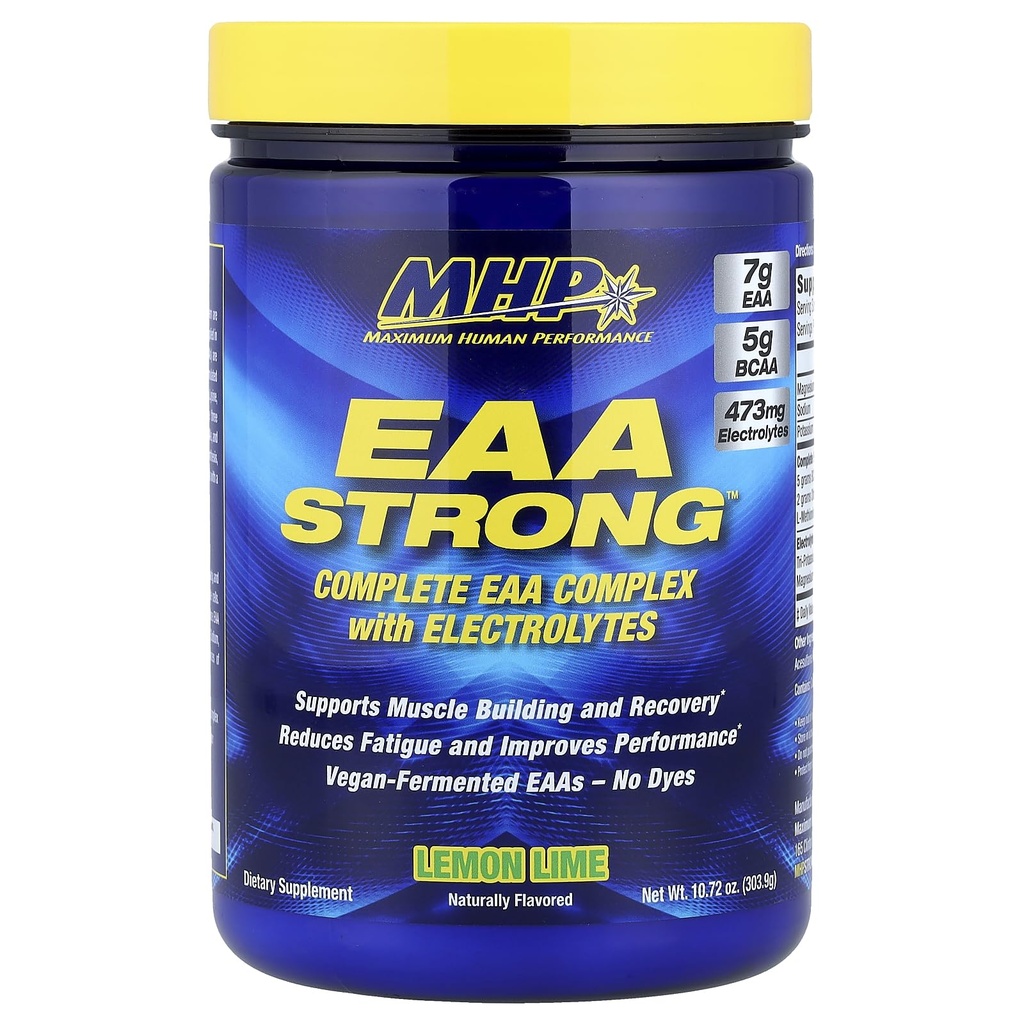 Maximale menselijke prestaties Mhp Eaa Sterk, Alle 9 essentiële Aminozuur Supplementen, Elektrolyten, Lemon Lime