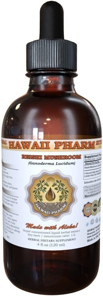 Reishi Liquid Extract - Tonic of Emperors, Biologische Reishi Mushroom (Ganoderma Lucidum) Tinctuur, Kruidensupplement, Hawaii Pharm, Made in USA, 2 fl.oz