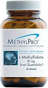 MethylPro L Methylfolaat 10 mg (van Quatrefolic) - Professional Strength L-Methylfolaat Supplement for Brain and Mood Support - MTHFR Supplement (30 capsules)