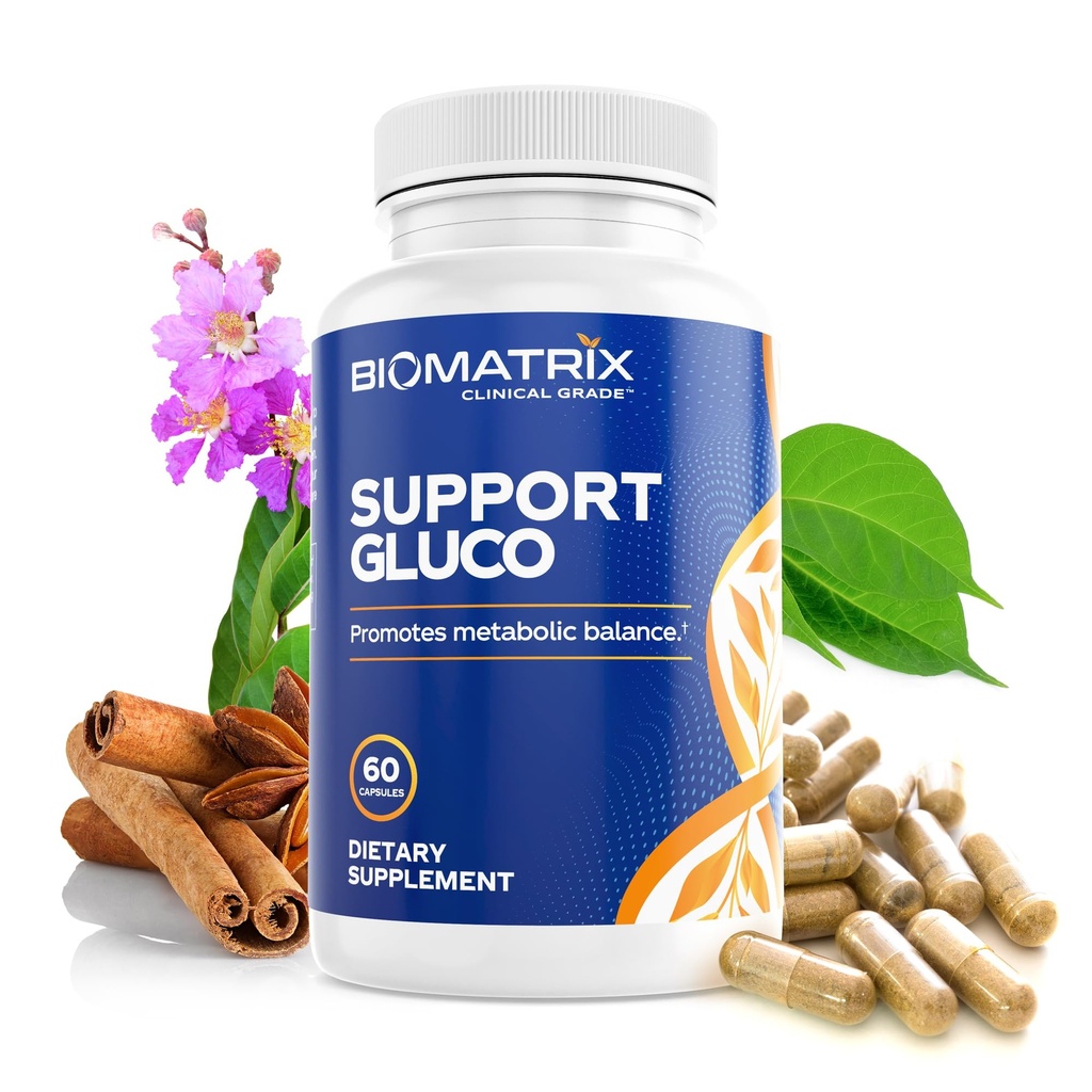 BioMatrix Metabolismesupplement voor mannen en vrouwen, kaneel, gymnema, Lipoïnezuur, Vanadylsulfaat, Chroom Picolinaat, Bittermeloen (60 capsules)