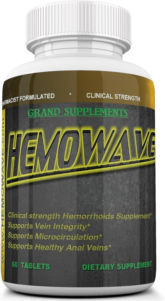 HEMOWAVE The Natural Approach to Hemorrhoid, and Piles Swelling Relief. with Added Vitamin K. 60 Tablets