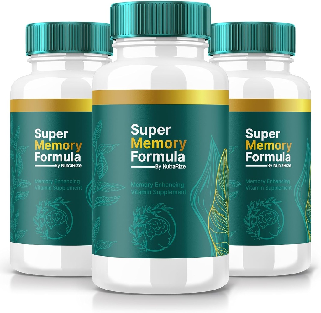 NutraRize (3 Pack) Super Memory Formula – Daily Support Capsules with a Balanced Blend for Focus, Alertness, and Everyday Sharpness | Just 2 Easy-to-Take Pills a Day (180 Capsules)
