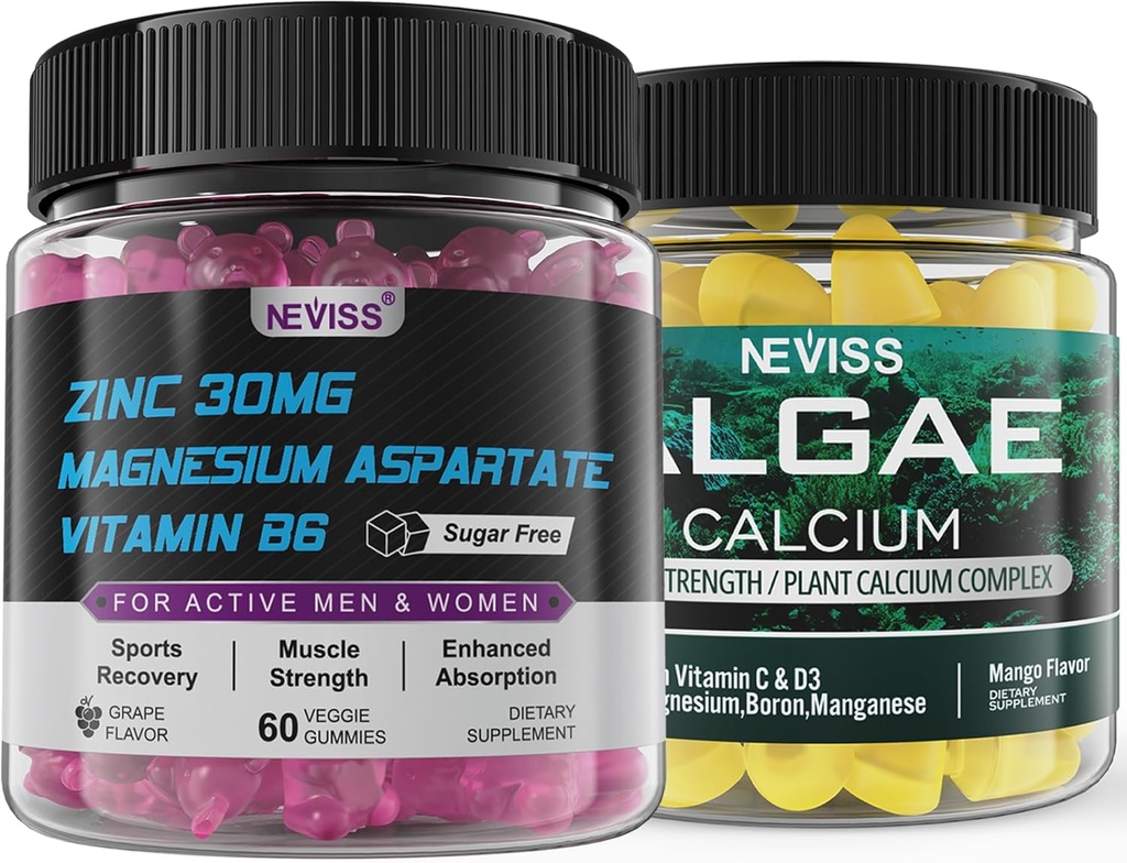 NEVISS Algen Calcium Gummies met Zink en Magnesium Supplement