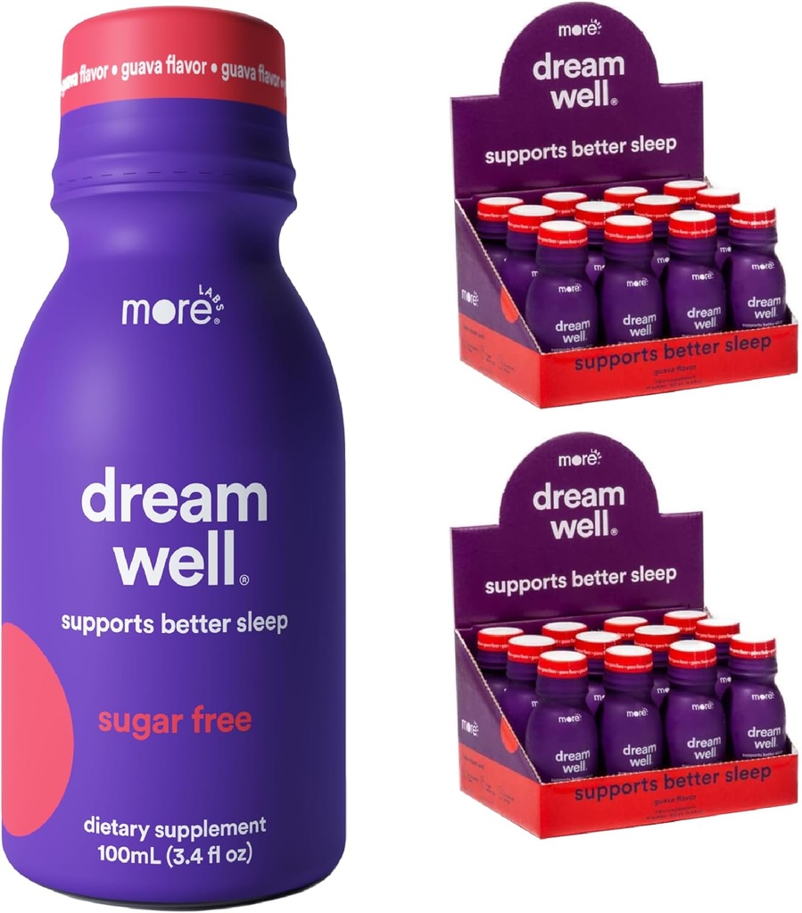 Meer Labs Droom Goed, 5MG Melatonine Holistische Slaap Drink Oplossing, Non-Habit Vorming met 5HTP, Lemon Balm, Jujube Seed, Glycine (Pack van 24)