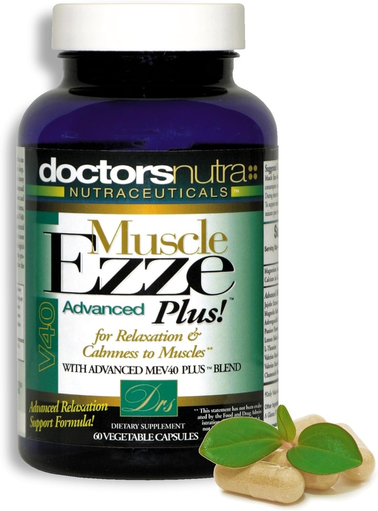 Natuurlijke ontspannen spier Ezze Plus Advanced Day Time Nachttijd Capsules Maximale sterkte - Valeriaan, Passiebloem, Magnesium - Supplement - 60 Tellen