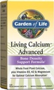 Garden of Life Living Calcium Advanced Bone Density Support Formula, 1000mg Whole Food Plant Calcium Plus Vitaminen D3, K1 en Magnesium voor Absorptie, 120 Vegetarische Caplets