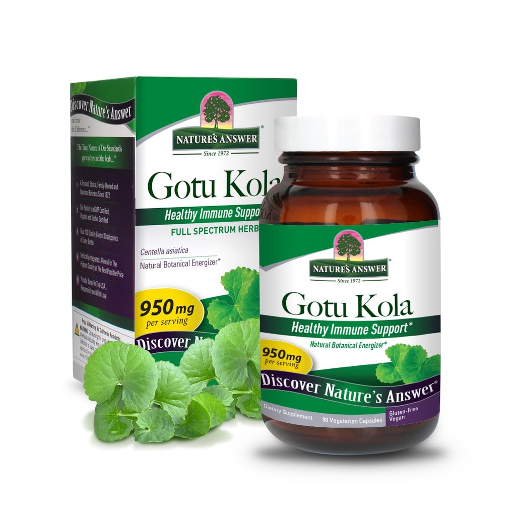 Nature's Antwoord Gotu-Kola Herb Vegetarian Capsules, 90-Count