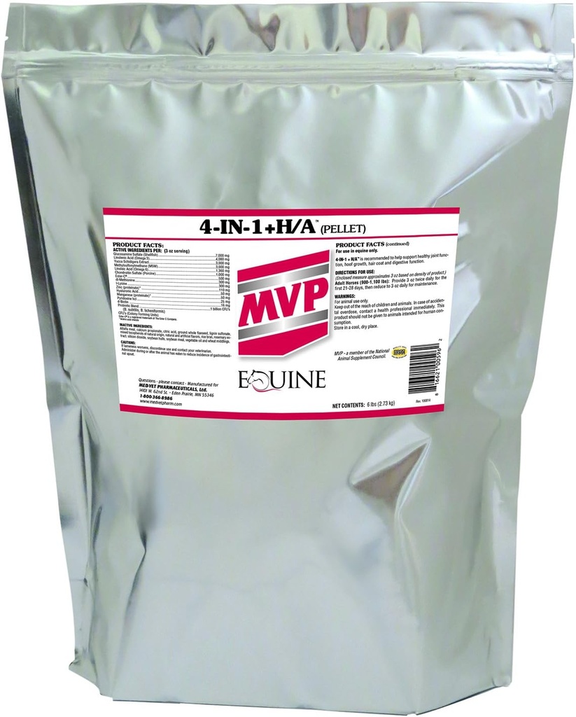 MVP 4-in-1 +H/A (6 lb) Gewrichts-, haar-, hoef- en spijsverteringssteun voor paarden