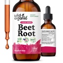 Wild & Organic Beet Root Tinctuur - 8000 mg Verse bieten Extract Equivalent - Liquid Beet Root Supplements for Men & Women - 400 mg per Serving - Vegan, Alcohol & Sugar-Free - 2 fl