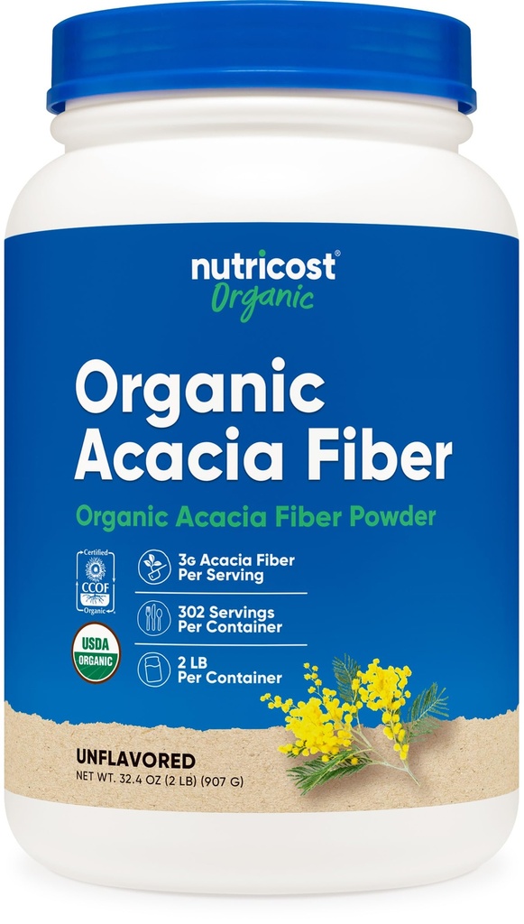 Nutricost Biologische Acacia Fiber Powder (2 LB) - USDA Certified Organic, Non-GMO, Glutenvrij