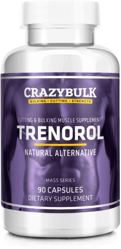 Trenorol Natural Bodybuilding Supplement voor Mass Muscle Gains, snijden en ophopen fasen, sterkte en conditionering (90 capsules)
