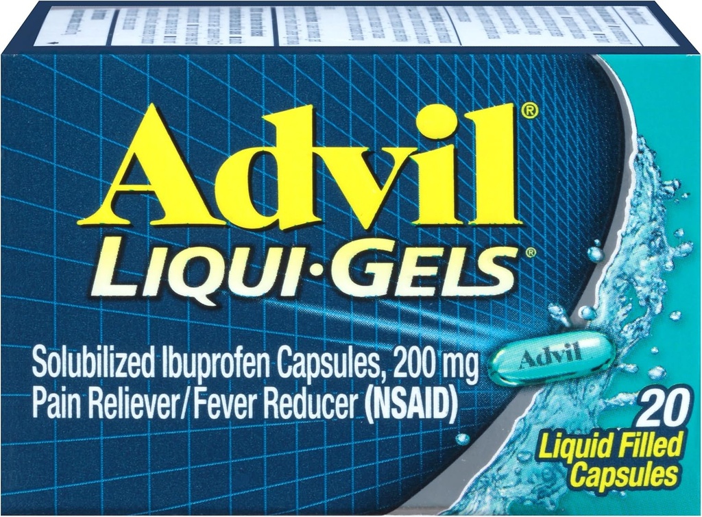 Advil Pain Reliver/Fever Reducer Liqui-Gels 200mg - 20 ct, Verpakking van 3