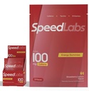 Speed Labs Cafeïne Energie Gummies Aardbei Citroen Natural, 25mg Cafeïne, Taurine, B-Vitamins per stuk, 32 stuks (8 verpakkingen) Veganistisch, Glutenvrij, 1g Toegevoegd Suiker