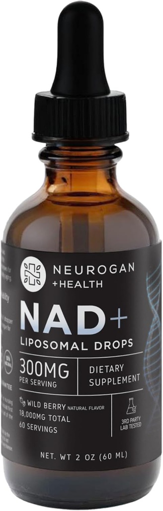 Neurogan NAD+ Liposomale druppels - 300mg per portie, 18.000mg Totaal - Liquid Drops Supplements - Cellular & Immuun Support NAD Supplement - Nicotinamide Adenine Dinucleotide for Women & Men