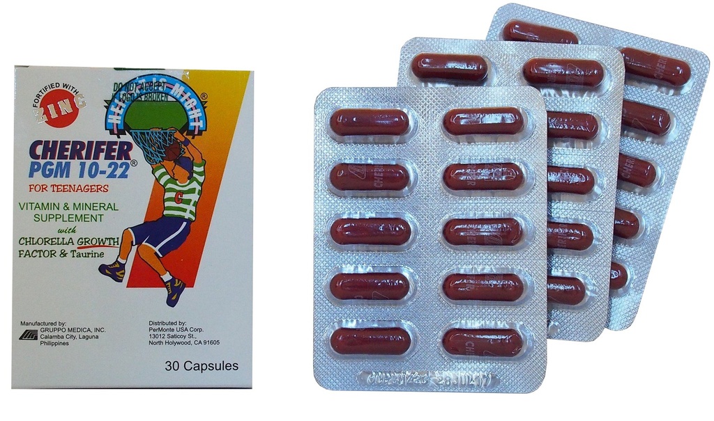 CHERIFER Capsule met Zink, Dubbel Chlorella Groei Factor & Taurine PGM 10-22 (30 capsules)
