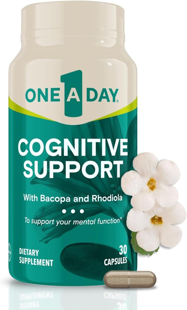 One A Day Cognitive Supplement  Omvat ook Rhodiola, & Holy Basil, 30 capsules (Verpakking mei Vary)