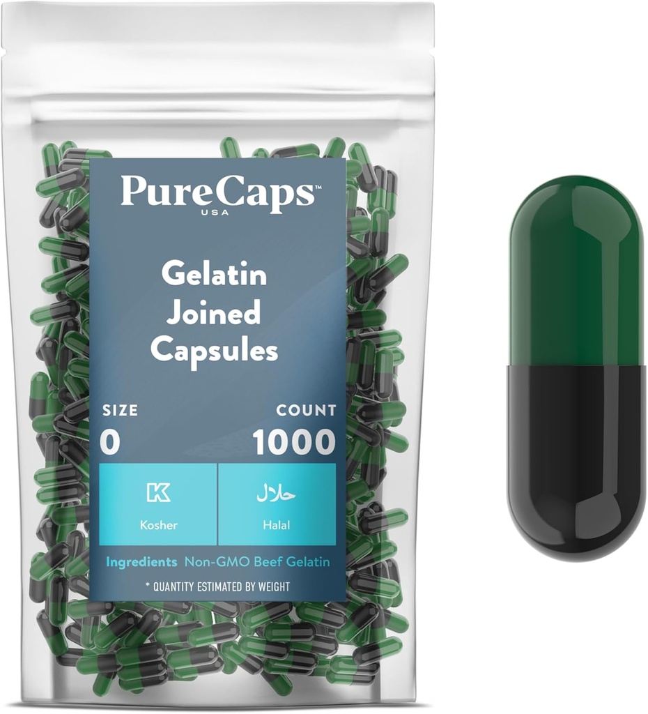 PureCaps Verenigde Staten - Lege capsules met ondoordringbare dop Maat 0