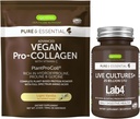 Levende culturen+ Lab4 Probiotica + Vegan Vanilla Collageen Proteïne Poeder Vegan Bundle, Complete Collageen Boosting Formula + 25 Miljard CFU Probiotic with Non-Bloating Prebiotic, by Igennus