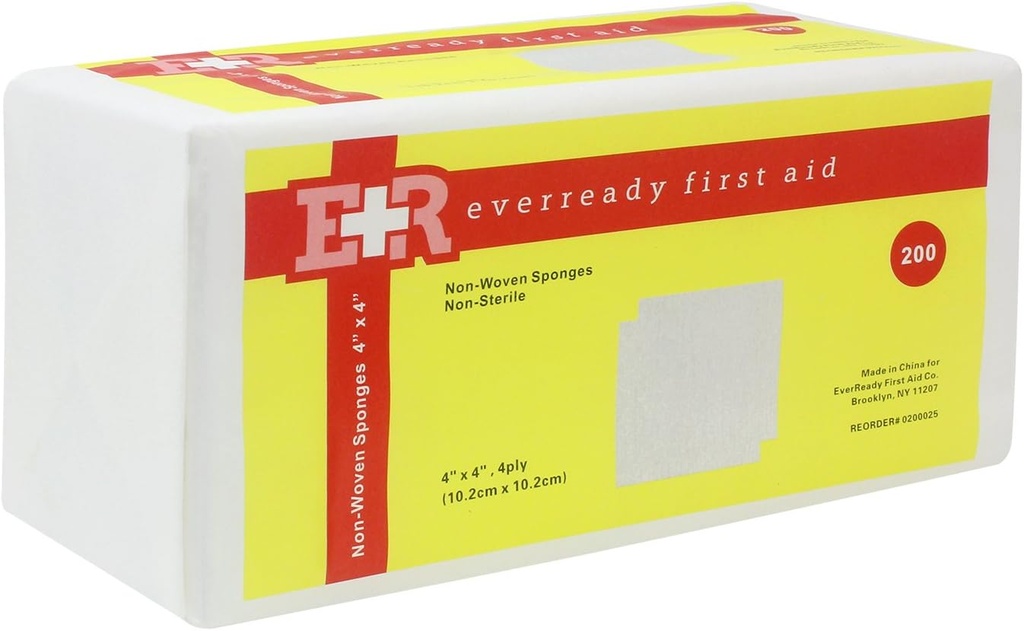Eerste hulp Non-Woven Sponges, 4" x 4," 4 Ply - 200 Telling