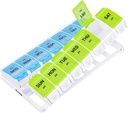 AUVON Weekly Pill Organizer 2 Times a Day Arthritis Friendly with Spring Open Design, BPA Free 7 Day AM PM Pill Box Case with Large Separate Compartments to Hold 9 Fish Oils, Supplement, Medication