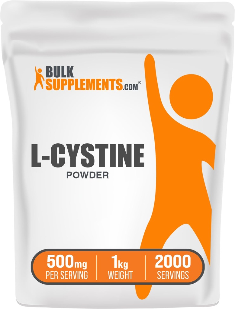BulkSupplements.com L-Cystine Powder - L-Cystine 500mg, L-Cystine Supplement, Amino Acid Supplement - for Immune Support, Gluten Free, 500mg per Serving, 1kg (2,2 lbs) (pack of 1)