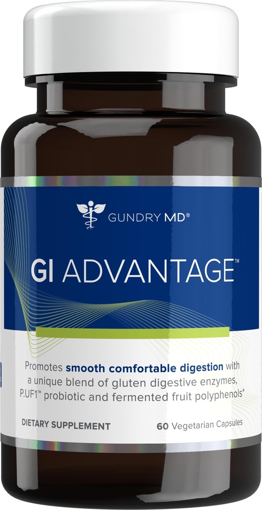 Gundry MD GI Advantage Gut Supplement met Probiotica, Digestieve Enzymen, en Superfruit Extracten voor Sterke Metabolisme, Energie, Digestie, en Spierondersteuning - (30 Servingen)