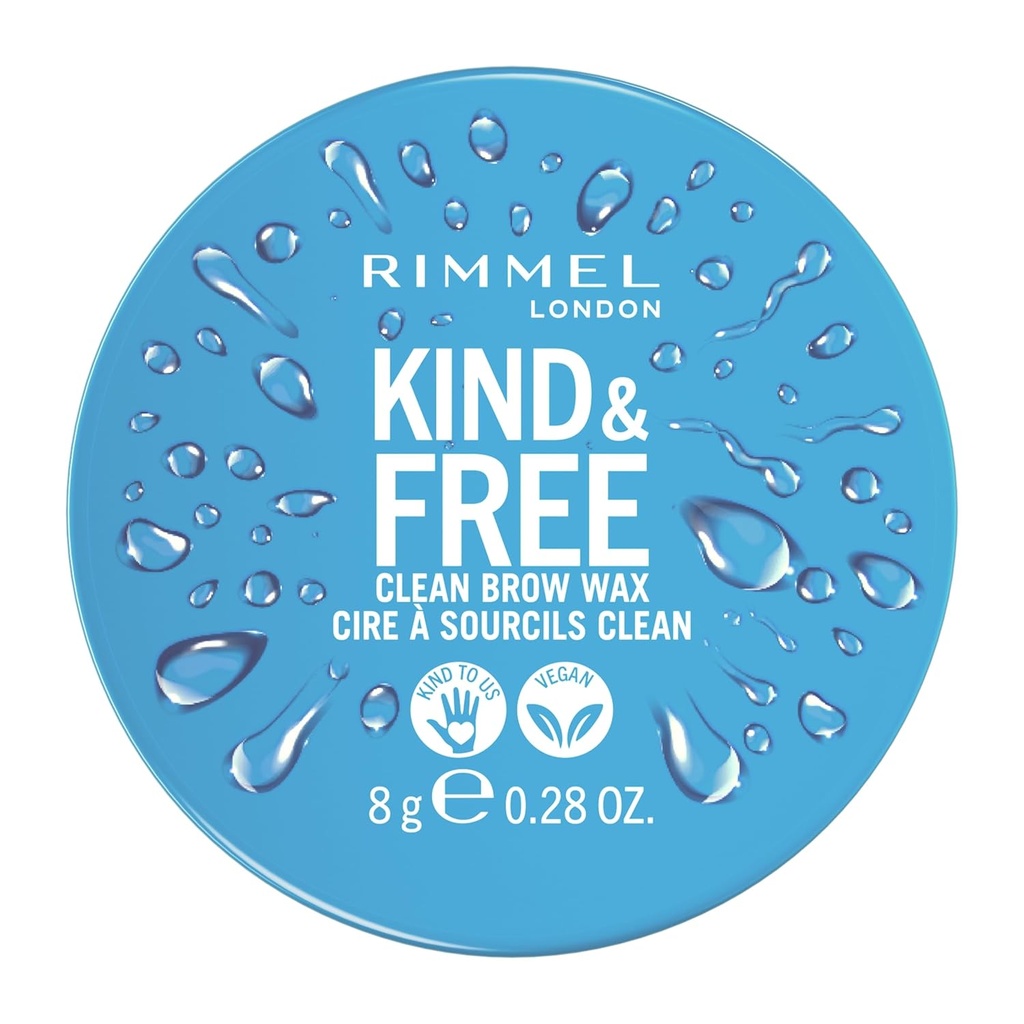 Rimmel London Kind & Free, Clear, Brow Wax, Makkelijk aan te brengen, Lange-Lasting Hold, No Flaking, No Residue, Lifted Brows, 0.28oz