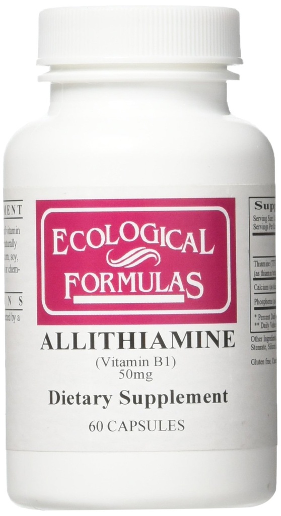 Ecologische formules Allithamine Vitamine B1 50 Mg, Wit, 60 Tellen