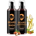 Beard Wash & Conditioner voor mannen - Zacht & Hydrate met Argan & Jojoba Oil - Controls Dandruff & Itching for a fresh, smooth & Tangle-Free Baard - 2-Pack (4oz Each)