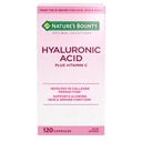 Nature's Bounty Vitamine C en Hyaluronzuur Supplement, ondersteunt gloeiende huid, immuunfunctie & collageen productie, 120 capsules - 60 dagen levering, Optimale oplossingen Supplementen voor huidgezondheid