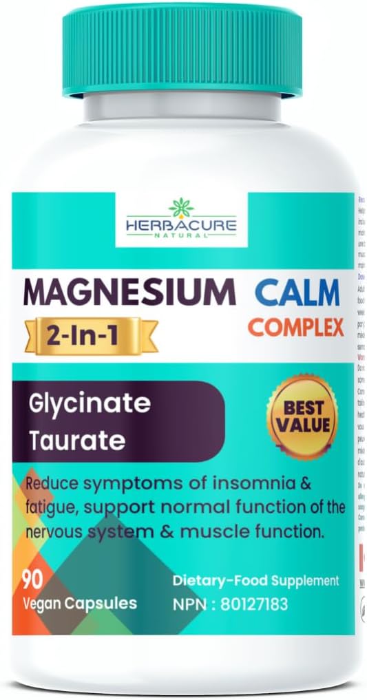 Magnesium CALM Complex 2 in 1 Glycinate en Taurate 90 eenheden USA bron ingrediënten Alleen Nieuw 2024