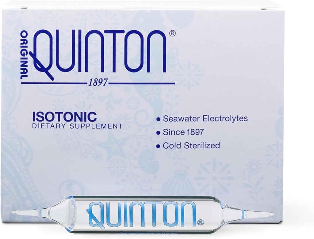 Quicksilver Scientific Original Quinton Isoton Solution with Sea Water Minerals + Alpine Spring Water - Liquid Hydration, Electrolyte + Multi Minerals Supplement (30 Single Serving Vials)