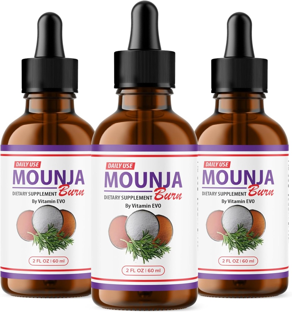 (3 Pack) Mounja Burn Drops - Officiële Formule - Mounja Burn Dietary Supplement Drops, Mounja Liquid Drops Maximale sterkte Totale Wellness Ondersteuning Formule MoujaBurn Mounja Burn Advanced (3 flessen)