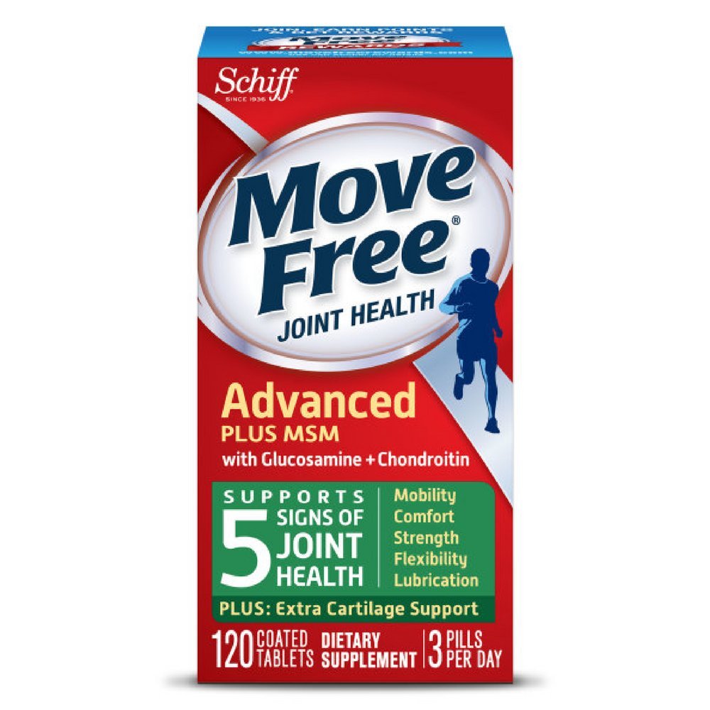 Move Free Advanced Plus MSM, 120 tabletten - Joint Health Supplement met Glucosamine en Chondroitin (verpakking van 4)