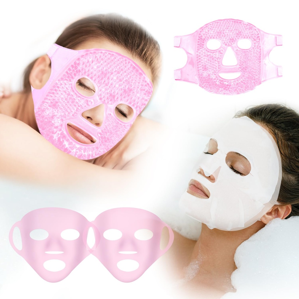 Herbruikbare Ice Face Mask Set - warme en koude therapie voor Migraine, Wijsheid Tandpijn, Pufiness Relief met 2 Siliconen Covers, Koelende Gel Pad voor Zwelling
