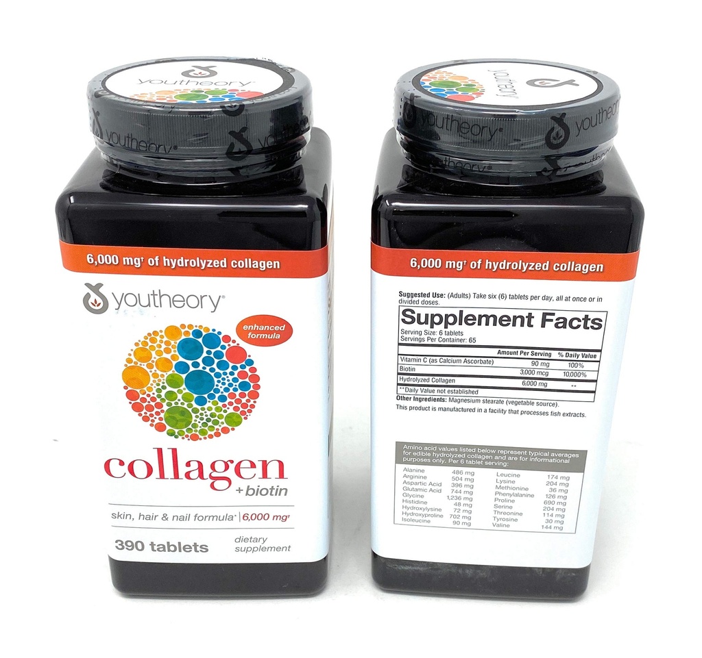 Youtheory Collageen Advanced Formula Tablets - 390 ct (2-Pack for 780 Ct)